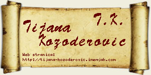 Tijana Kozoderović vizit kartica